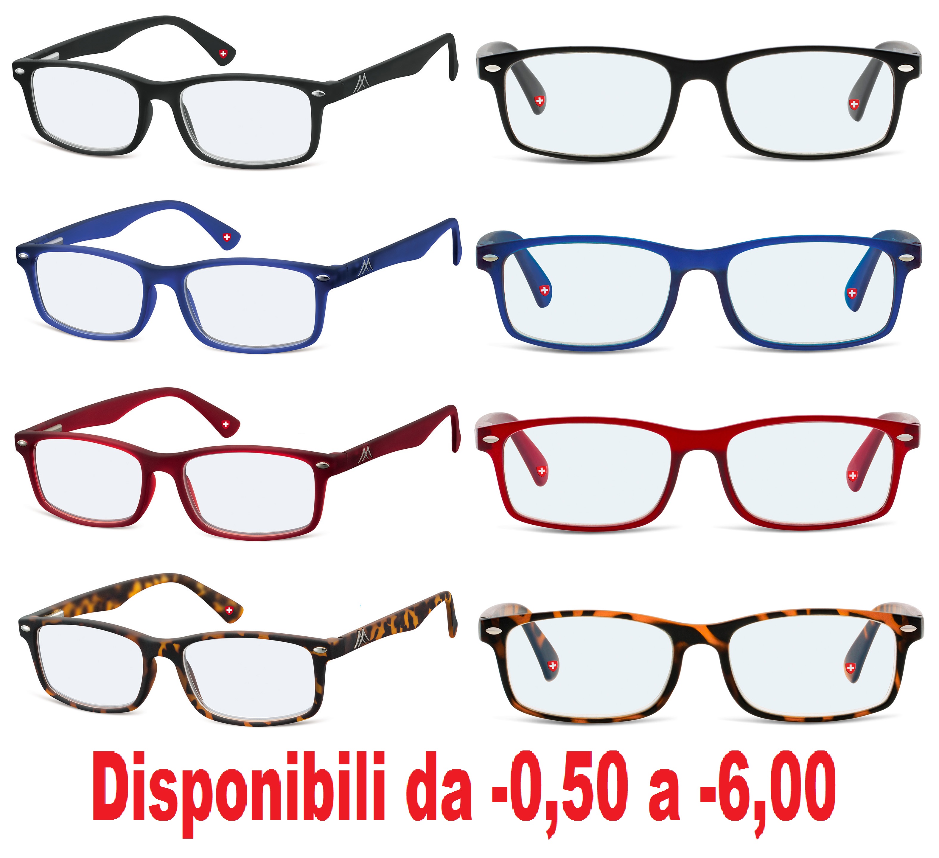 occhiali da vista graduati per miopia uomo donna occhiale per computer da pc lenti graduate antiriflesso montatura rettangolari lenti neutre occhiale squadrati unisex blu rossi montature tartarugati havana tartaruga riposanti da riposo graduati diottrie -1 -2 -3 -4 -5 -6 -0.50 -1.50 -2.50 -3.50 -4.50 -5.50 -50 occhiali da miope per miopia antiriflesso lenti sottili per miope